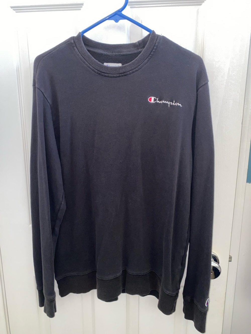 Champion Black Crewneck with Small Script Logo